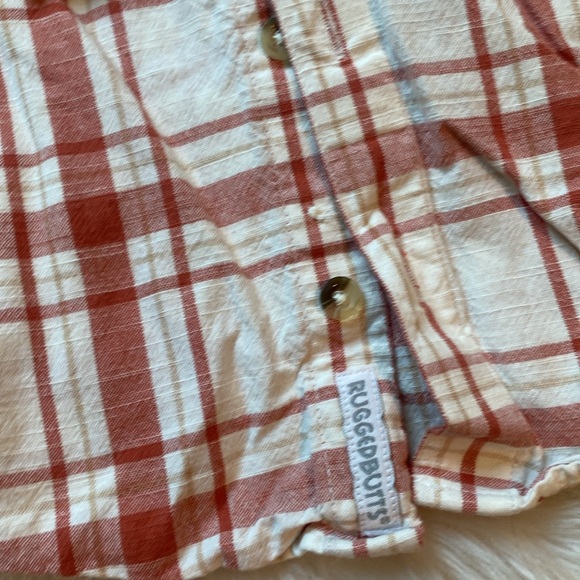 Rugged butts orange and cream plaid shirt. - Picture 3 of 3